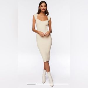 Sweater-Knit Ribbed Midi Dress